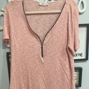 Soft Pink Zipper Top